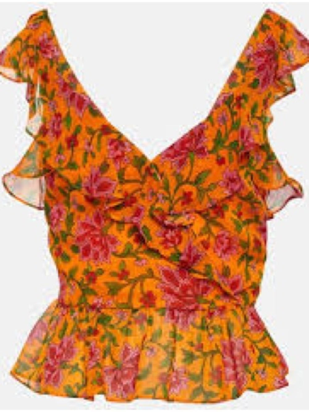 Veronica Beard Floral Silk Top Size 16 NWT